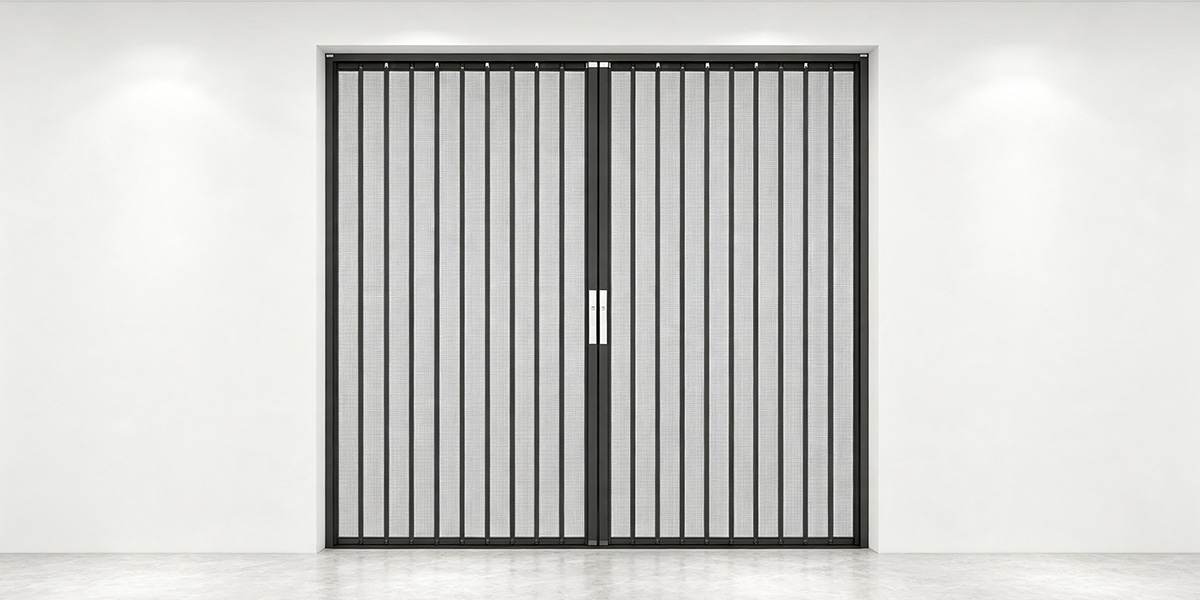 N40 Flat Folding Aluminum Perforated Mesh Screen Door: Dual-Lock Barrier Against Insects & Small Animals